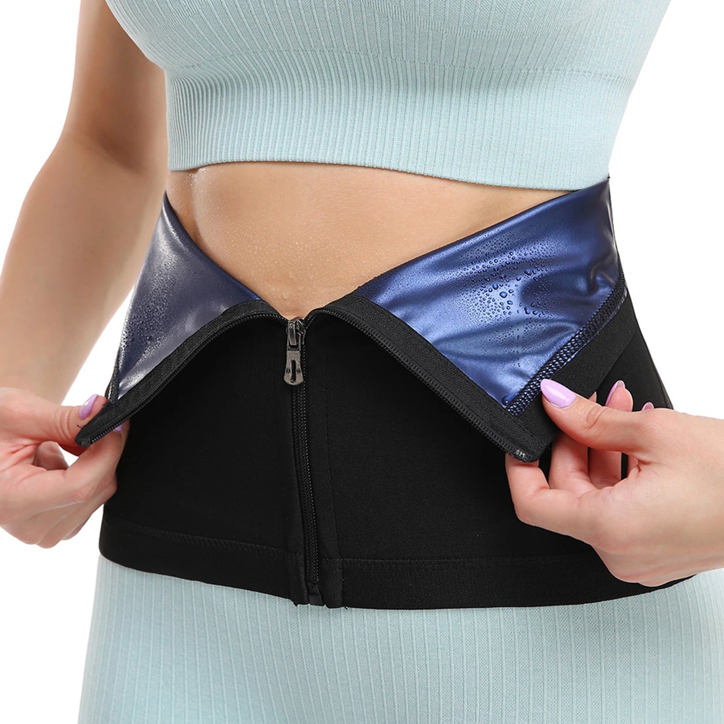 1pc Zipper Waist Slimming Belt - Fat Burning, Abdomen Control, Body Shaping Fitness
