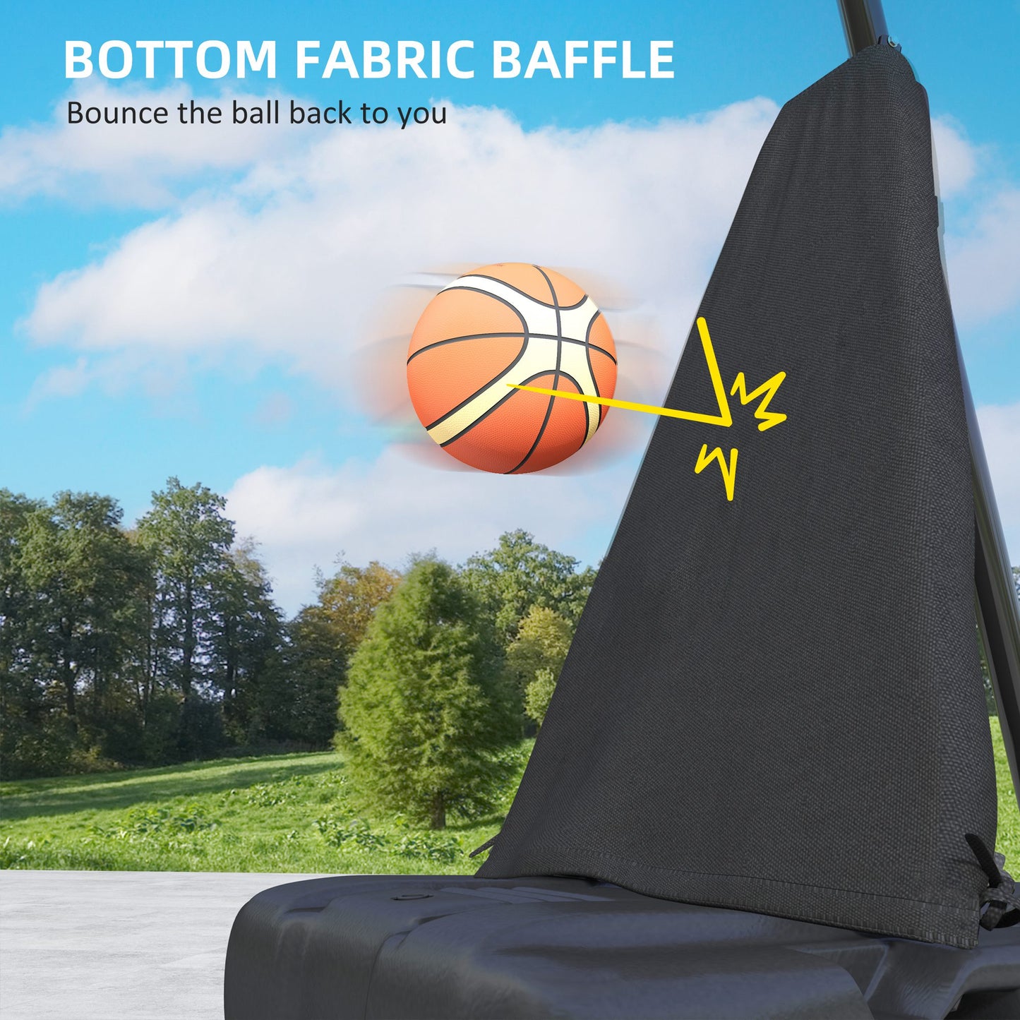 2.45-3.05M Basketball Hoop Outdoor with Rebound System and Wheels