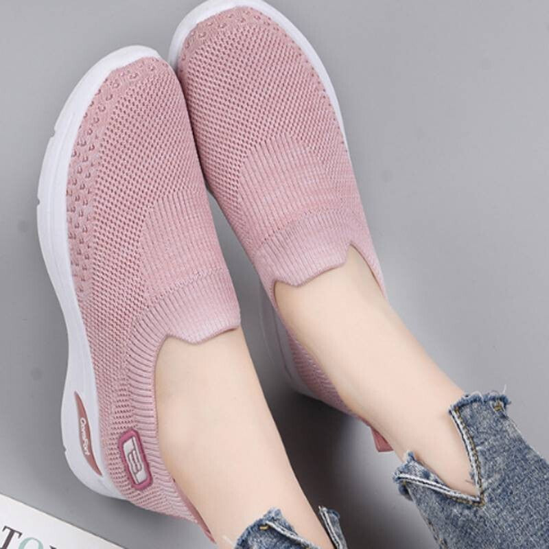 Ladies Get Fit Go Walking Slip on Fitness Gym Memory Foam Womens Trainers Shoes