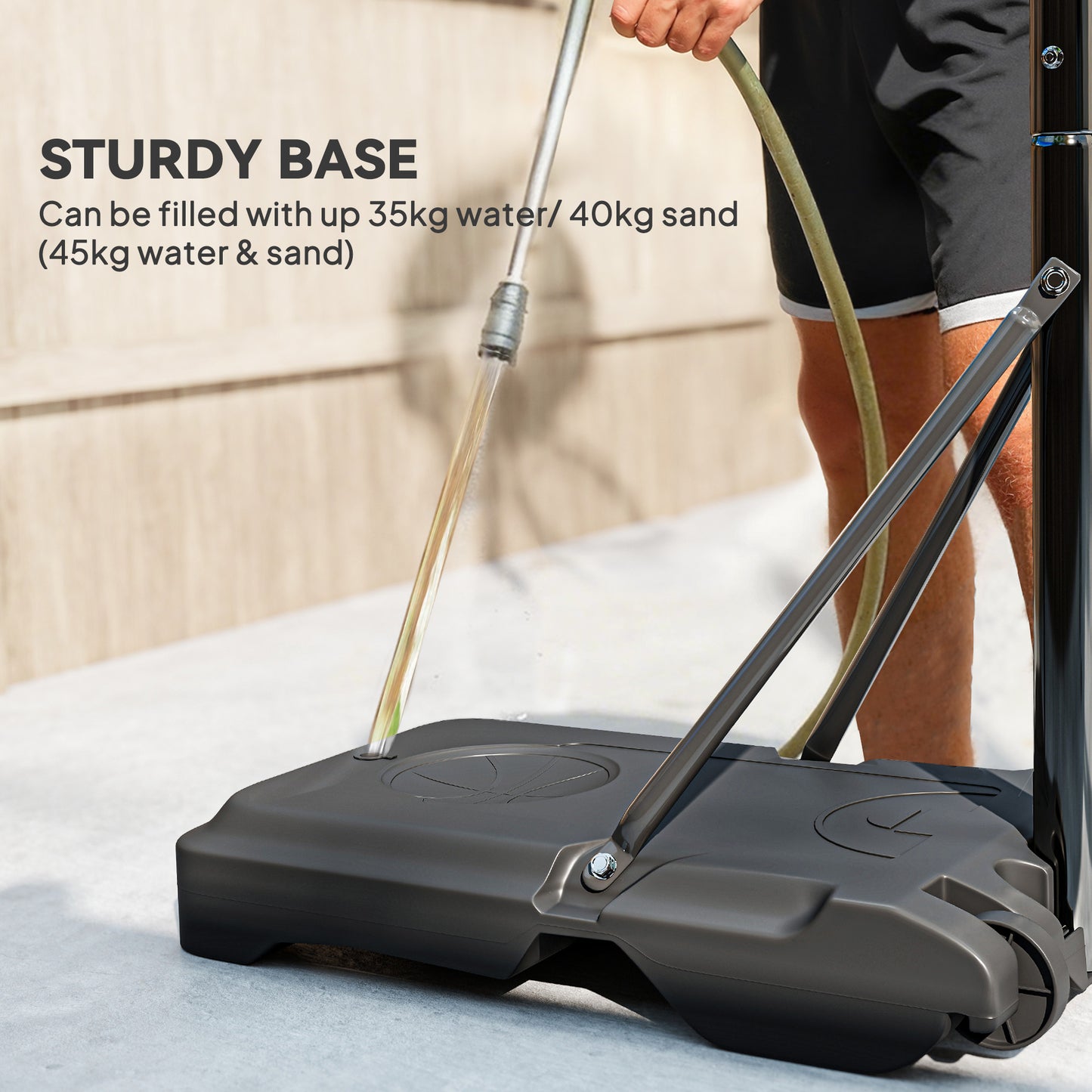 Adjustable Basketball Hoop and Stand W/ Wheels and Weight Base 1.6-2.1M