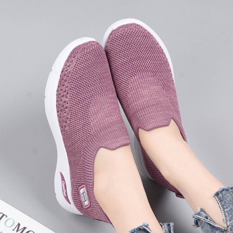 Ladies Get Fit Go Walking Slip on Fitness Gym Memory Foam Womens Trainers Shoes