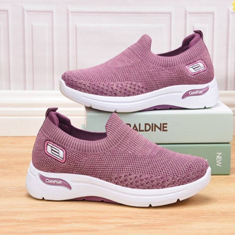 Ladies Get Fit Go Walking Slip on Fitness Gym Memory Foam Womens Trainers Shoes