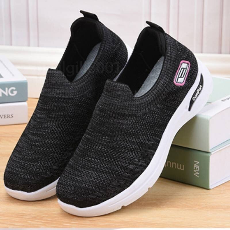 Ladies Get Fit Go Walking Slip on Fitness Gym Memory Foam Womens Trainers Shoes