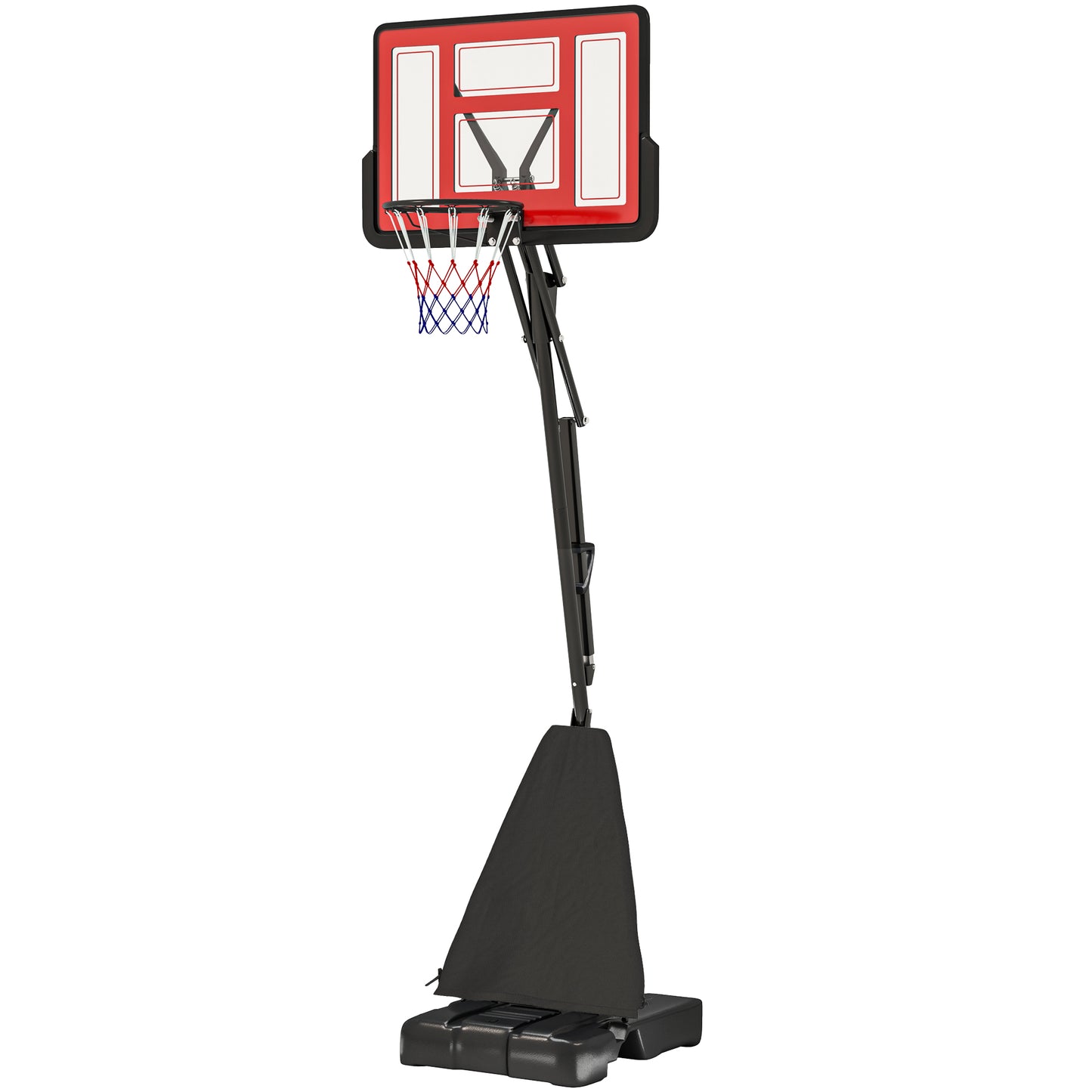 2.45-3.05M Basketball Hoop Outdoor with Rebound System and Wheels