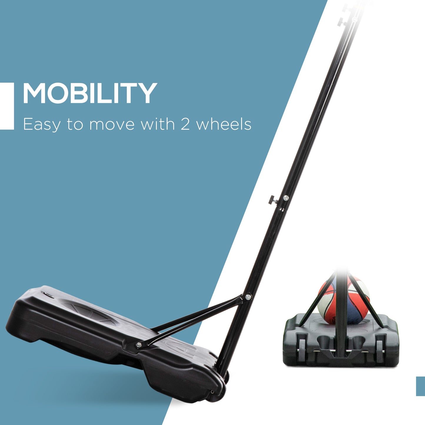 Adjustable Basketball Hoop and Stand W/ Wheels and Weight Base 1.6-2.1M