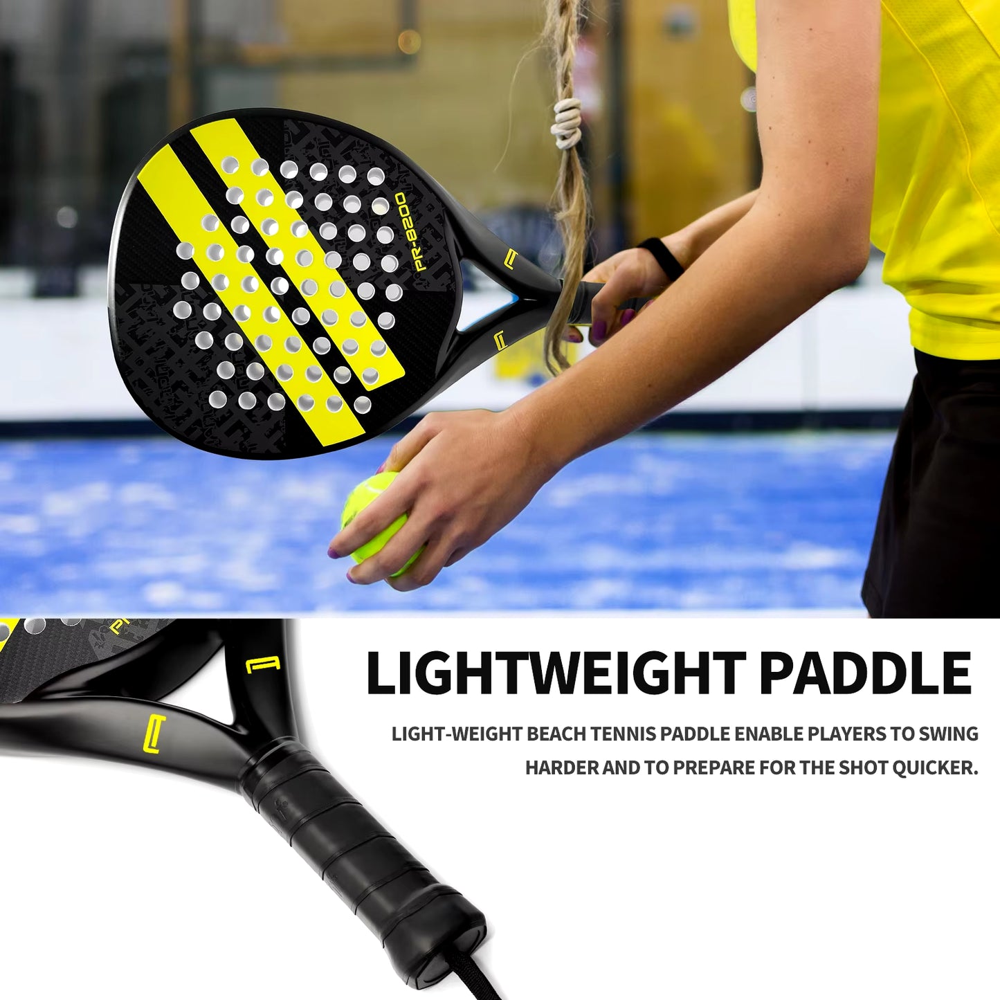 Experience Unmatched Performance with Our Lightweight Carbon Fiber Padel Racket Featuring EVA Memory Flex Foam Core