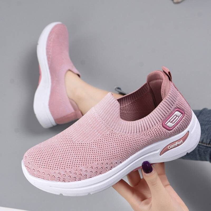 Ladies Get Fit Go Walking Slip on Fitness Gym Memory Foam Womens Trainers Shoes