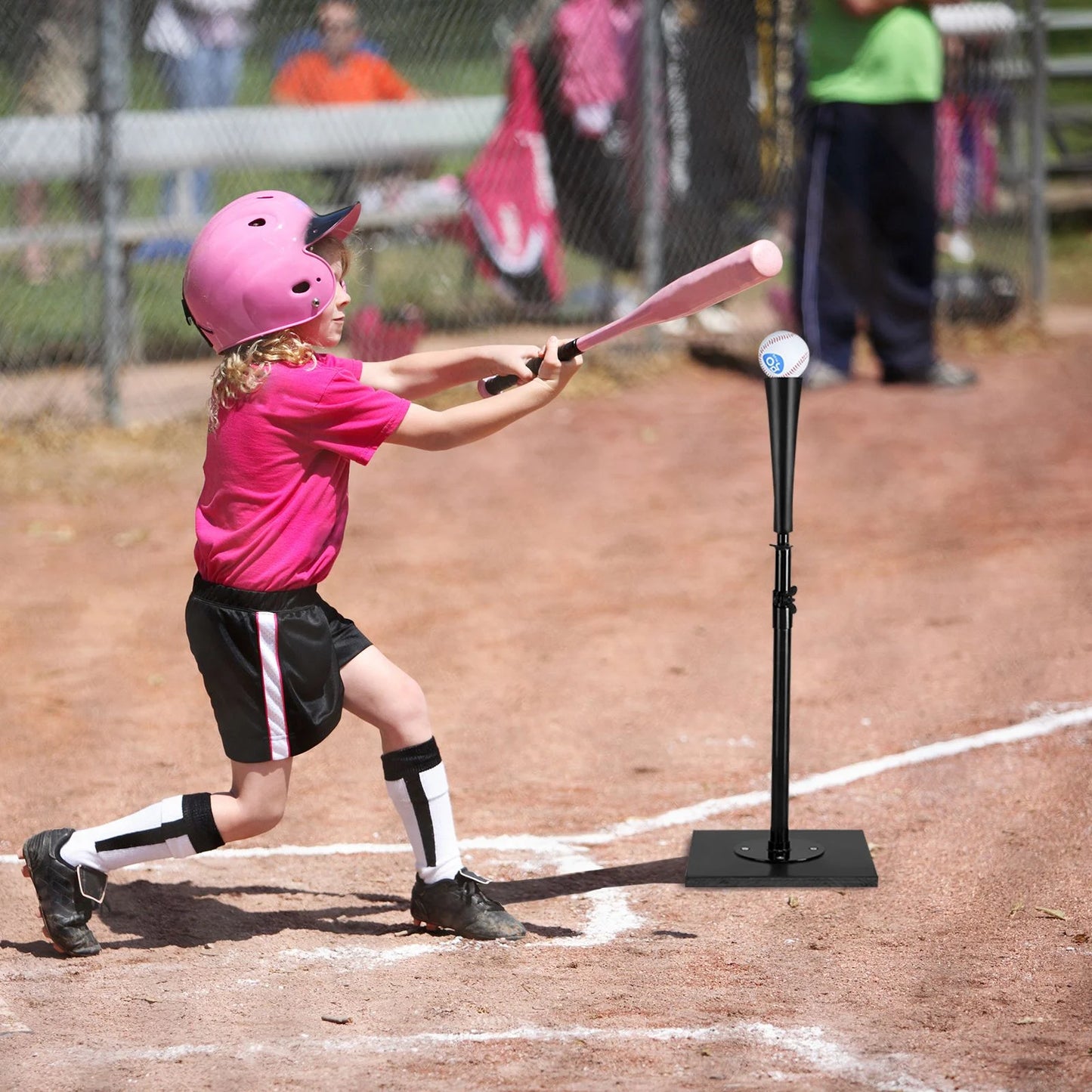 63-91CM Baseball Batting Tee with Stable Base and Rubber Topper