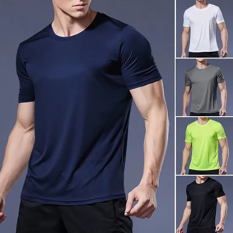 Mens Jogging T-Shirts Quick Dry Compression Sport T-Shirt Fitness Gym Running Shirts Soccer Shirts Men's Jersey Sportswear