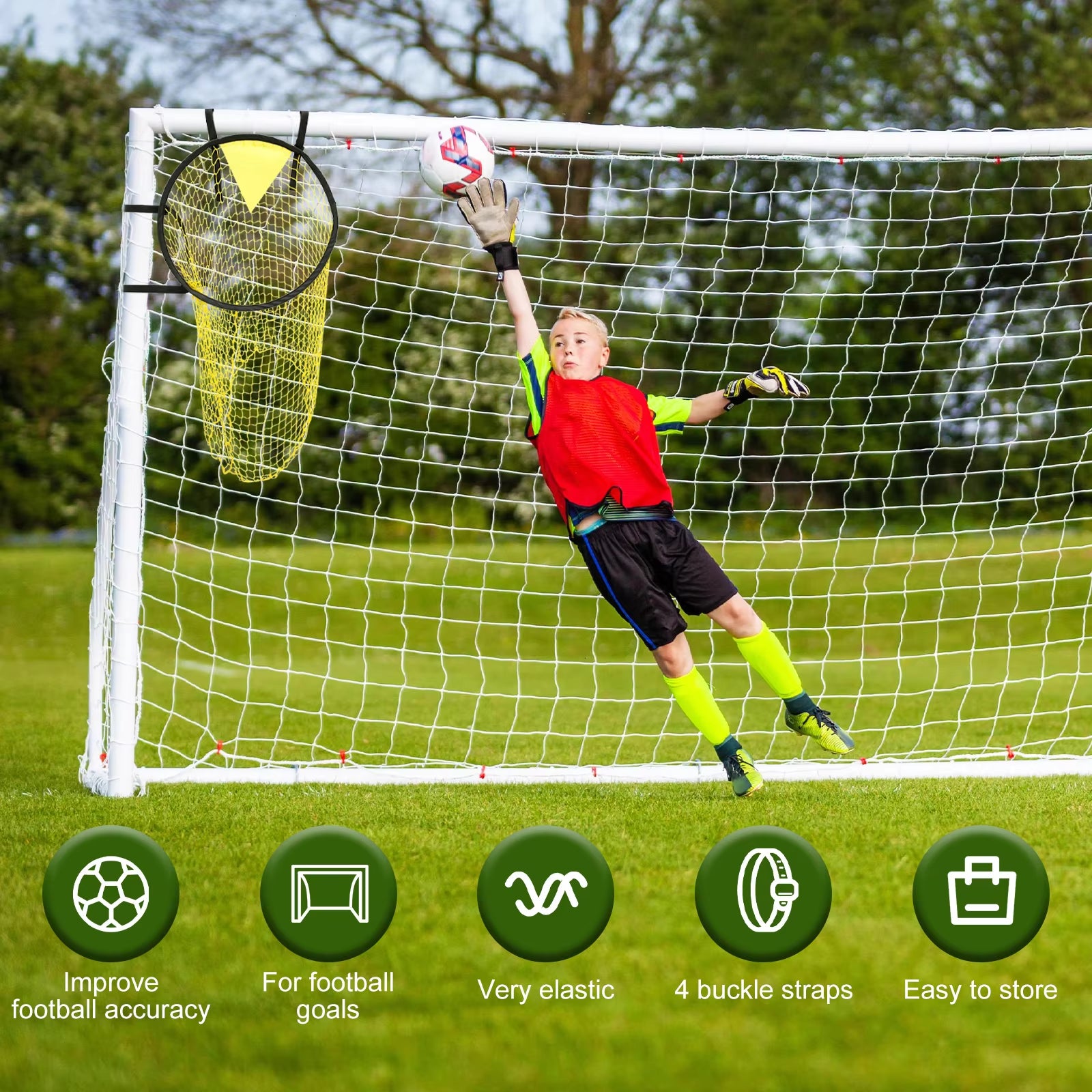 Enhance Your Game with the Foldable Soccer Football Target Net - Perfect for Training and Skill Improvement