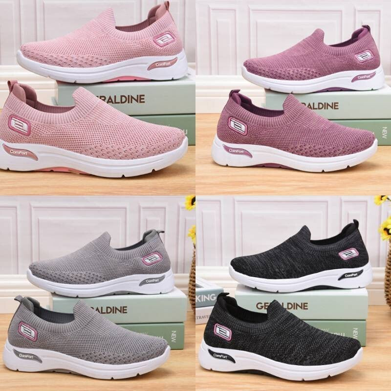 Ladies Get Fit Go Walking Slip on Fitness Gym Memory Foam Womens Trainers Shoes