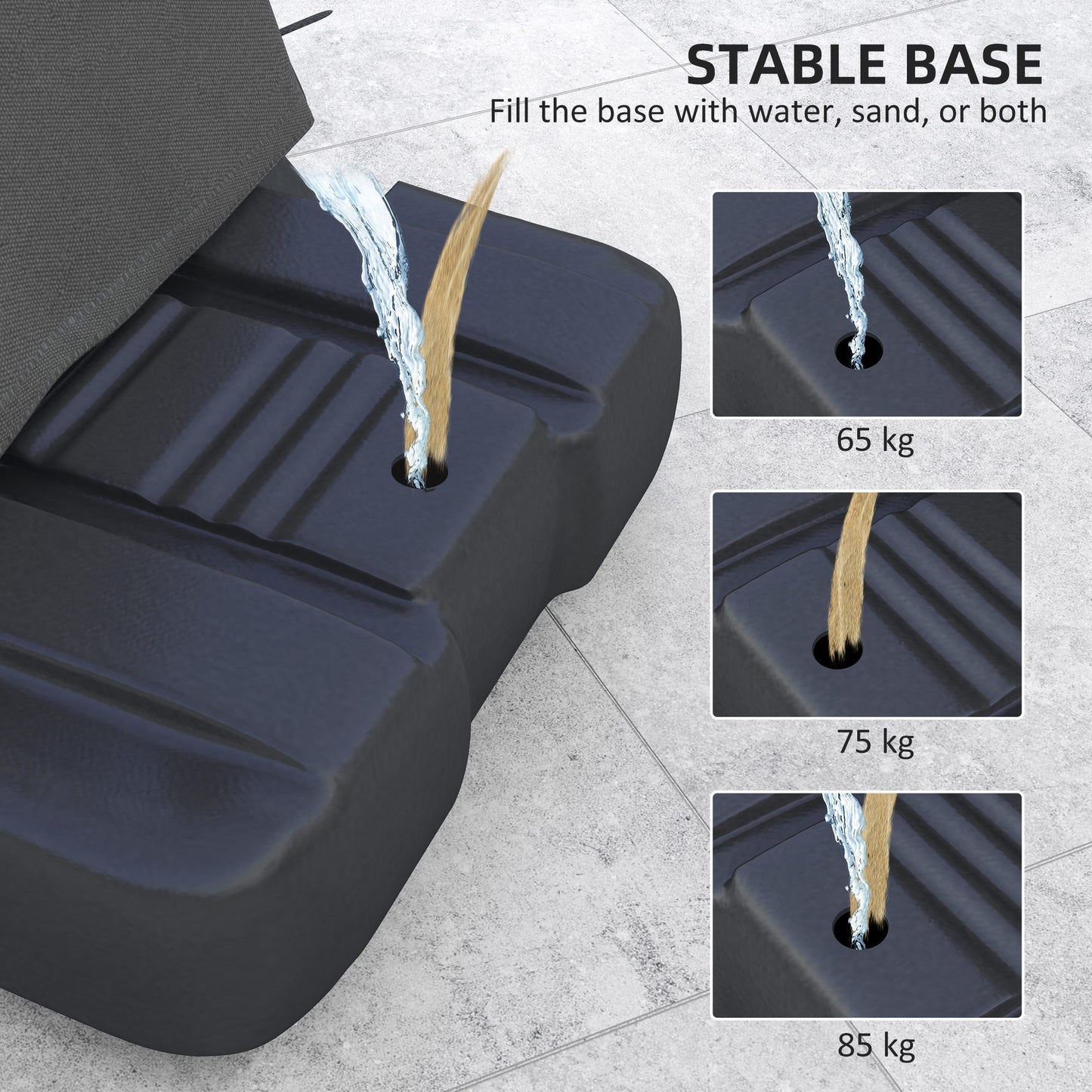 2.45-3.05M Basketball Hoop Outdoor with Rebound System and Wheels