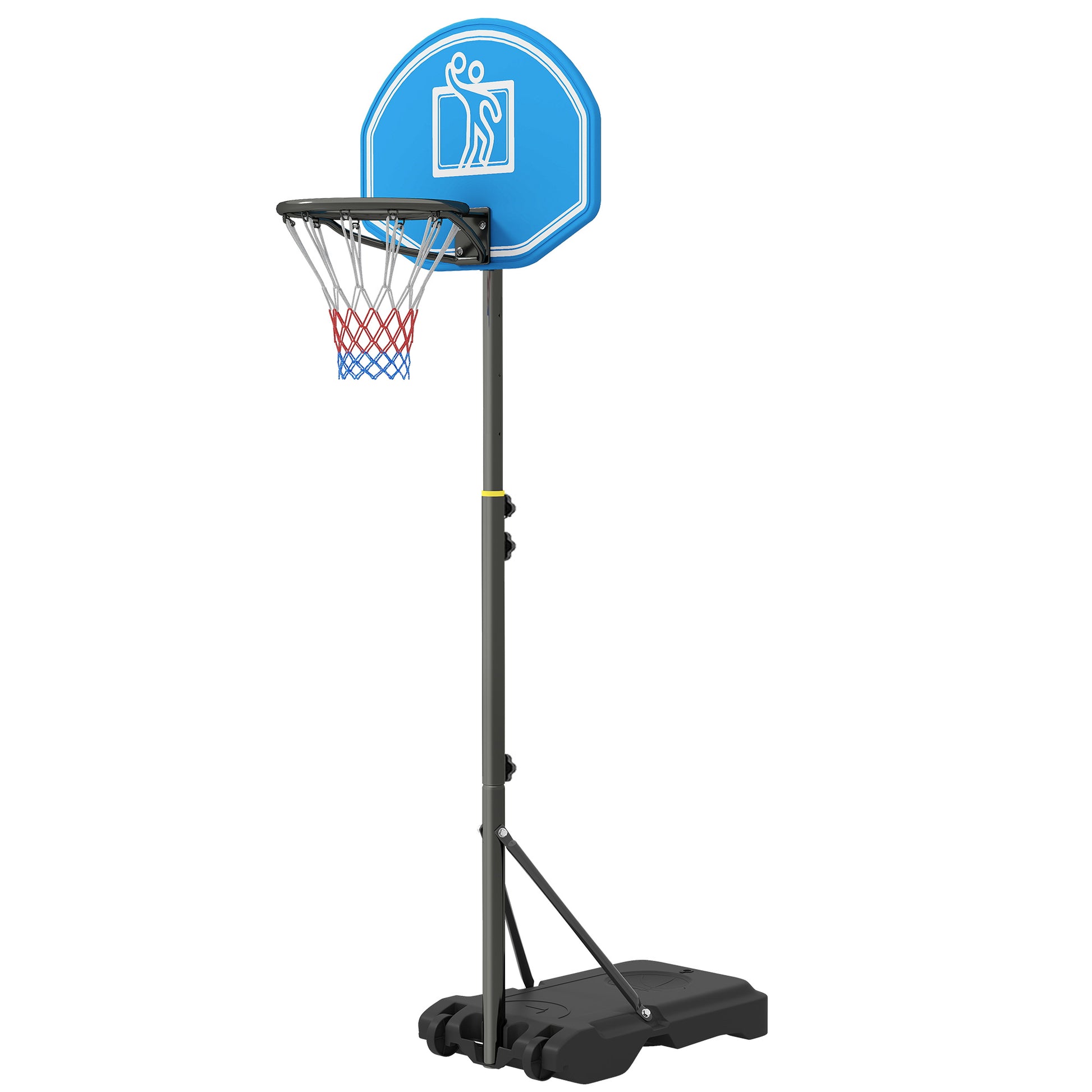 Adjustable Basketball Hoop and Stand W/ Wheels and Weight Base 1.6-2.1M